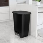 Glad XL Trash Can, Plastic Step-on Kitchen Trash Can, with Clorox Odor Defense, Black-3
