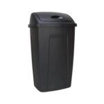 Mainstays 13 Gallon Trash Can, Plastic Swing Top Kitchen Garbage Trash Can, Black-1