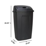 Mainstays 13 Gallon Trash Can, Plastic Swing Top Kitchen Garbage Trash Can, Black-2