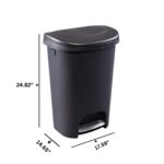 Rubbermaid Classic 13 Gal Step-On Trash Can with Lid - Stainless-Steel Pedal, Kitchen Waste Bin-2